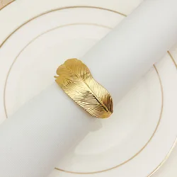 Wholesale Cheap Leaf Napkin Rings Gold Round Maple Leaf Napkin Ring Holder Wedding Napkin Rings HWL23