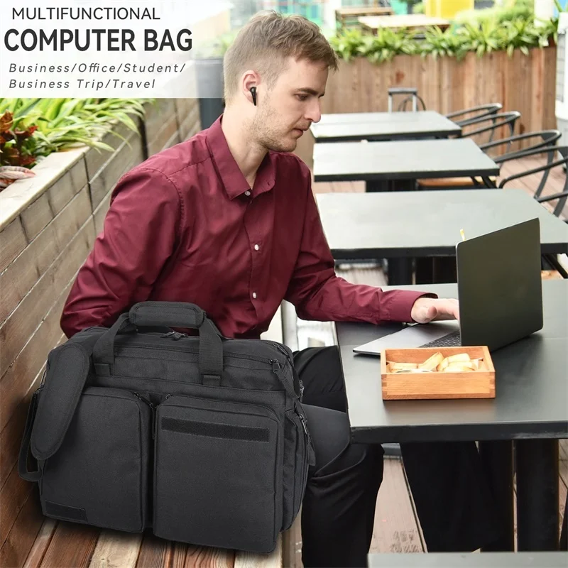Large Capacity Business Briefcase Multi-Compartment Handbag Travel Work College New Version Computer Messenger Bag