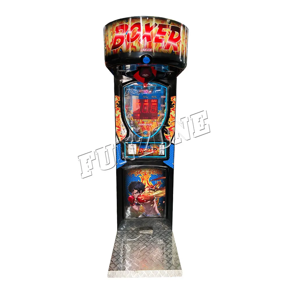 2024 Funzone New Electronic Boxing Training Hitting Kicking Punch Machine With Coin Operated Operated Lottery Tickets Taken