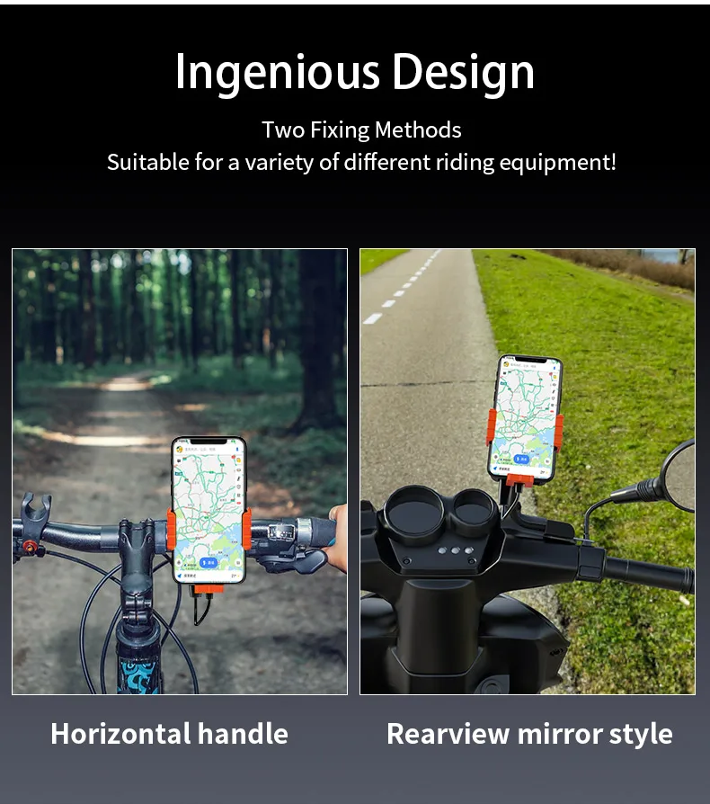 YTGEE Distributor Plastic ABS Universal Bicycle Mobile Phone Mount Bike Phone Holder with Power Bank Charger