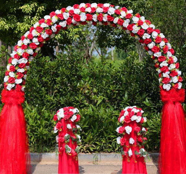 Wedding Metal Arch Artificial Flower Arch Flower Stand for Wedding Celebration Opening
