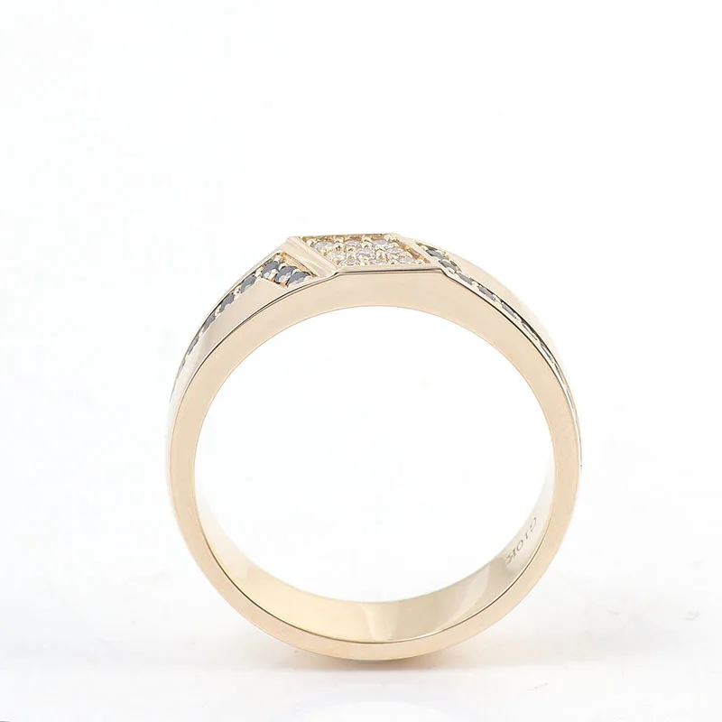 Luxury 6mm Ring Band 10k Gold Two Color Round VVS Moissanite Diamond Stones With GRA Certificate For Men