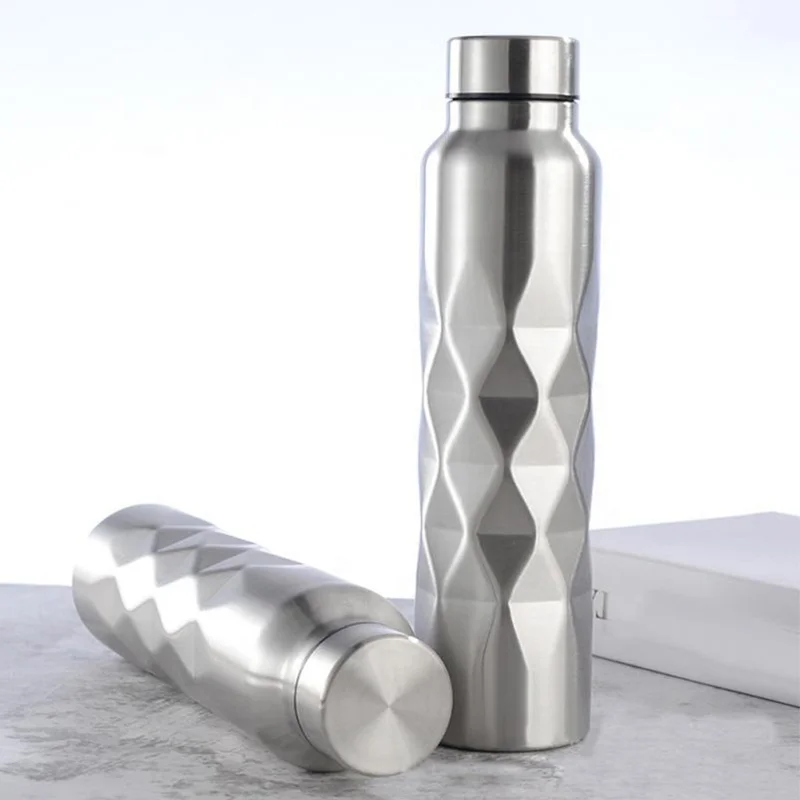 Custom Logo Private Label 1 Liter Single Wall Wide Mouth Stainless Steel Travel Fitness Sports Drinking Water Bottle