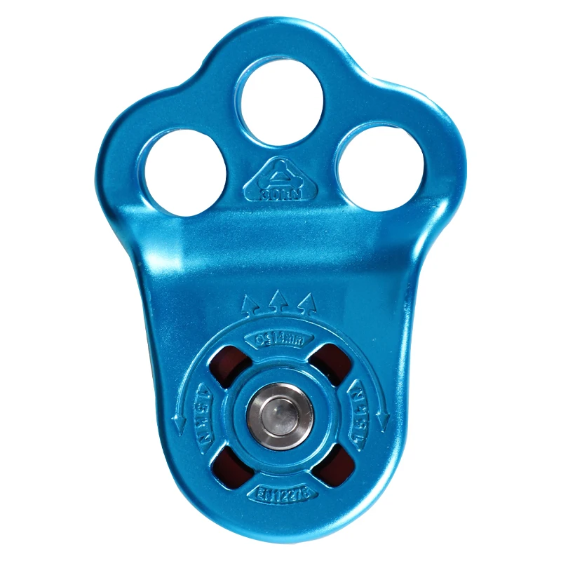 Three-hole Connection Fixed Pulley, Climbing Pulley with High Strength, Outdoor Climbing Mountaineering Tool