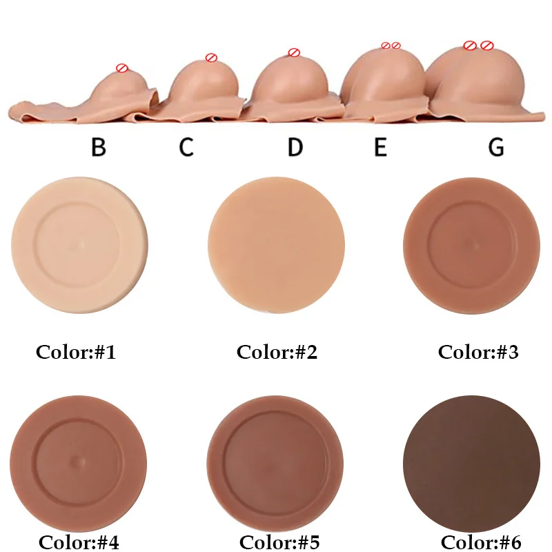 Realistic Artificial Silicone Female Nipple Costume B-I Cup Size boobs form Sissy Shemale Silicone Fake Breasts for Crossdresser