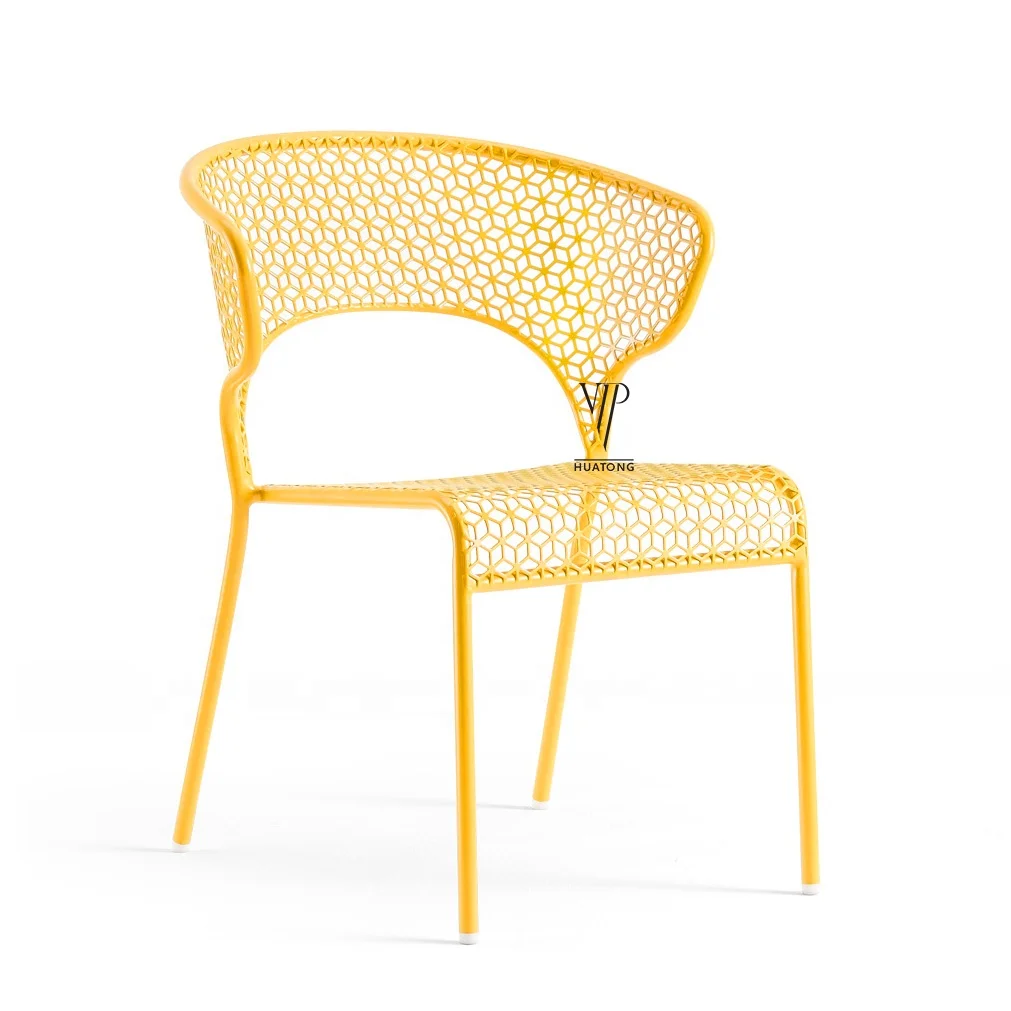 
Commercial Outdoor Furniture bistro cafe Iron Metal Chair Cafe Bar Dining mesh Chair 