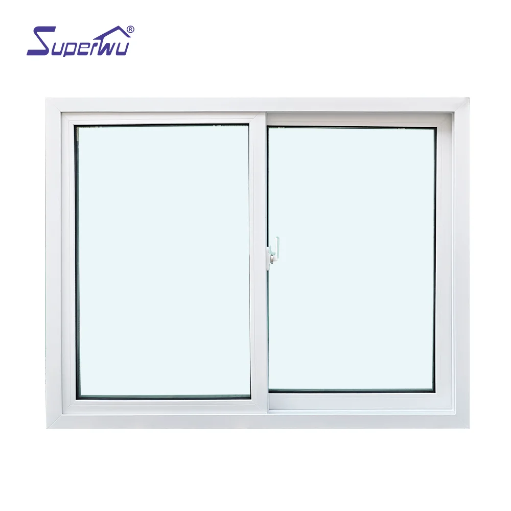 Superwu weather-resistant white window design simple UPVC material sliding  window