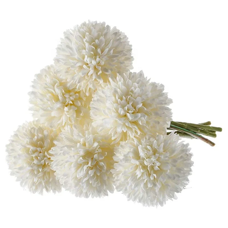 Artificial Flowers Silk Plastic Artificial Hydrangea 6 Heads Bridal Wedding Bouquet for Home Garden Party Wedding Decoration