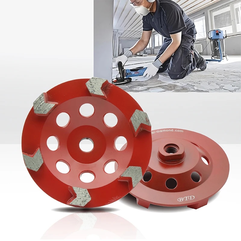 5 Inch Very Aggressive Arrow Segments Concrete Diamond Tools Diamond Cup Grinding Wheel