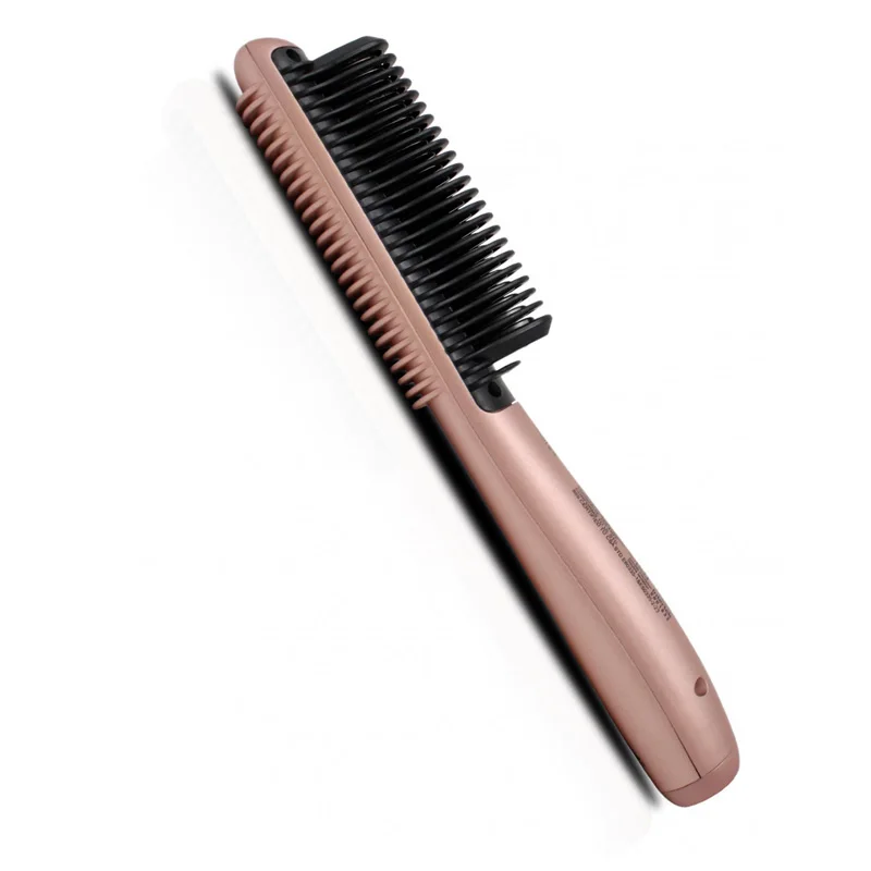 OEM factory Unisex hair styling PTC heat straightening brush Portable Beard Straightener
