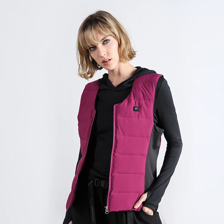 
 Безрадиационный зимний чистый черный мужской пуховой жилет с электроподогревом Одежда Мужской жилет с подогревом  