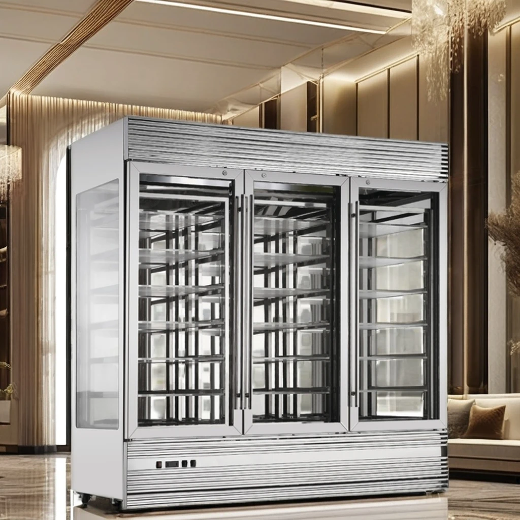 Нержавеющая сталь стеклянный винный дисплей холодильник цветок Холодильник вино для отеля