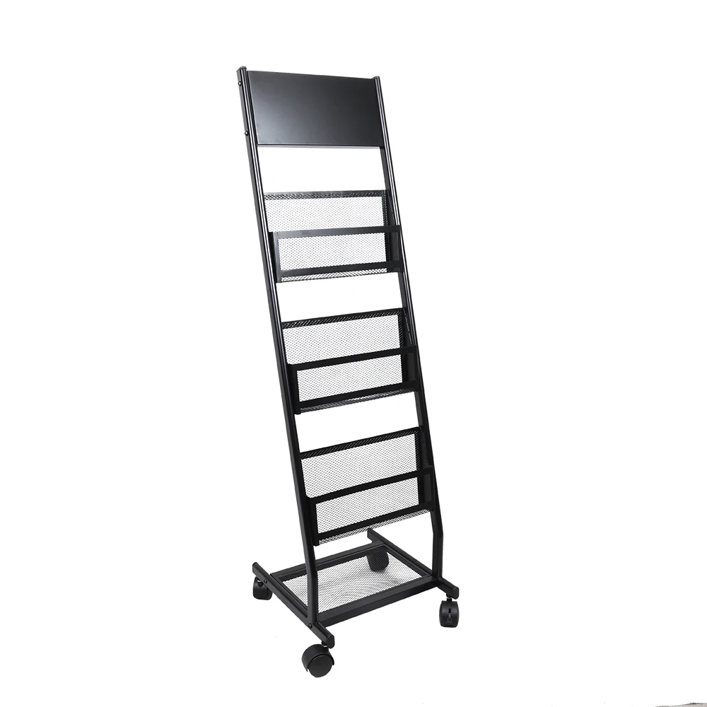 Brochure Display Stand Floor Standing Magazine Display Rack Holder Newspaper Stand with 3 Shelves