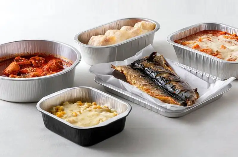 Factory Custom Aluminum Foil Box  Food Grade Disposable Packaging Aluminum Foil Box
