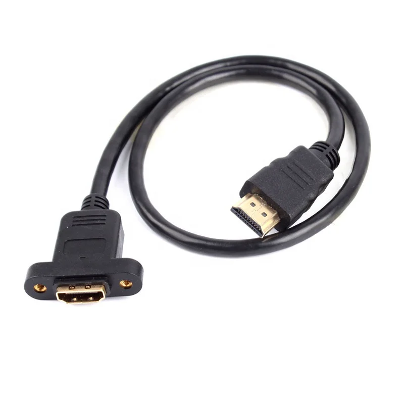 30cm 50cm 60cm 1m 1.5m Gold Plated HDMI Extension Cable Male to Female With Screw Panel Mount V1.4 For 1080P PSP HDTV
