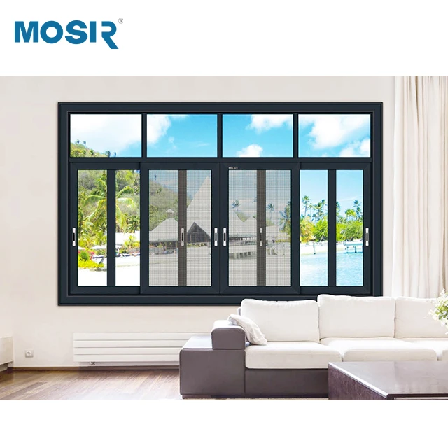 Floor Windows Aluminum Alloy Doors and Windows Custom Sliding Windows Soundproof Sunroom Floating Window Broken Bridge Aluminum
