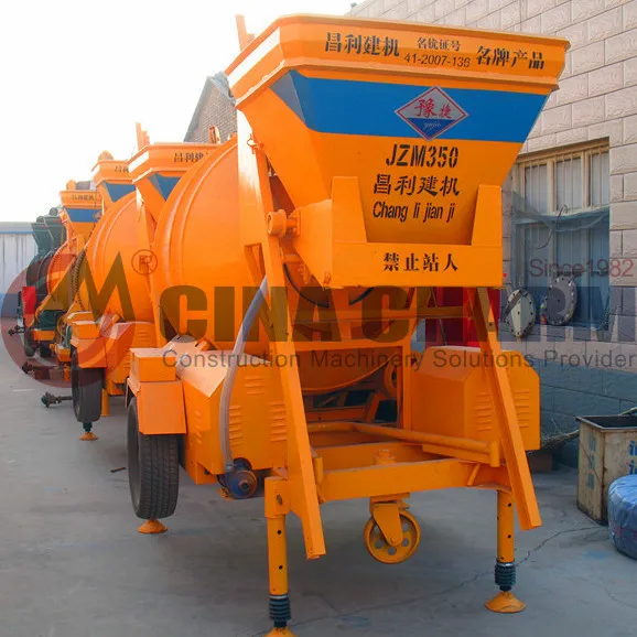 High quality JZM350 low noise self loading concrete mixer/mini concrete mixer