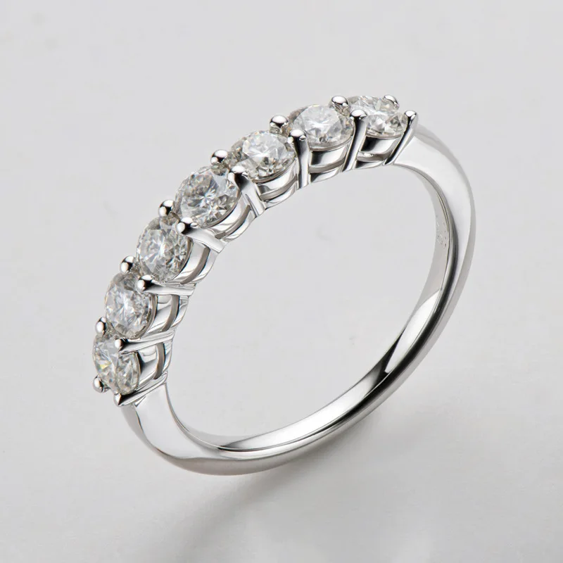  R.GEM. Обручальные ювелирные изделия S925 серебро 18K Платиновое Покрытие D 0 1ct 3 мм бриллиантовое муассанитовое кольцо с