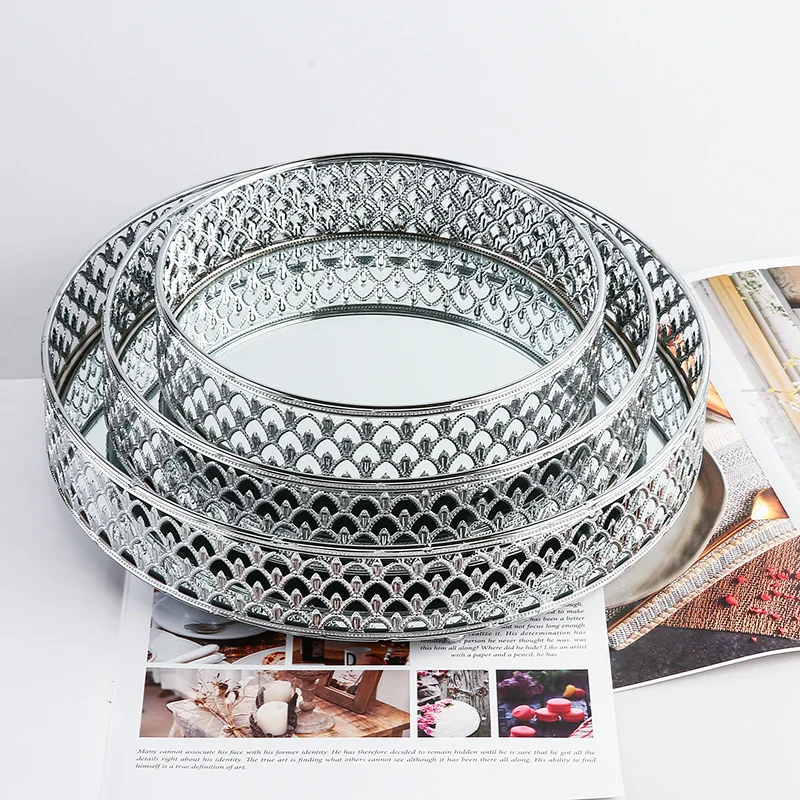 Metal electroplating fruit plate cake dessert plate home desktop storage plate hotel wedding housewarming ornaments