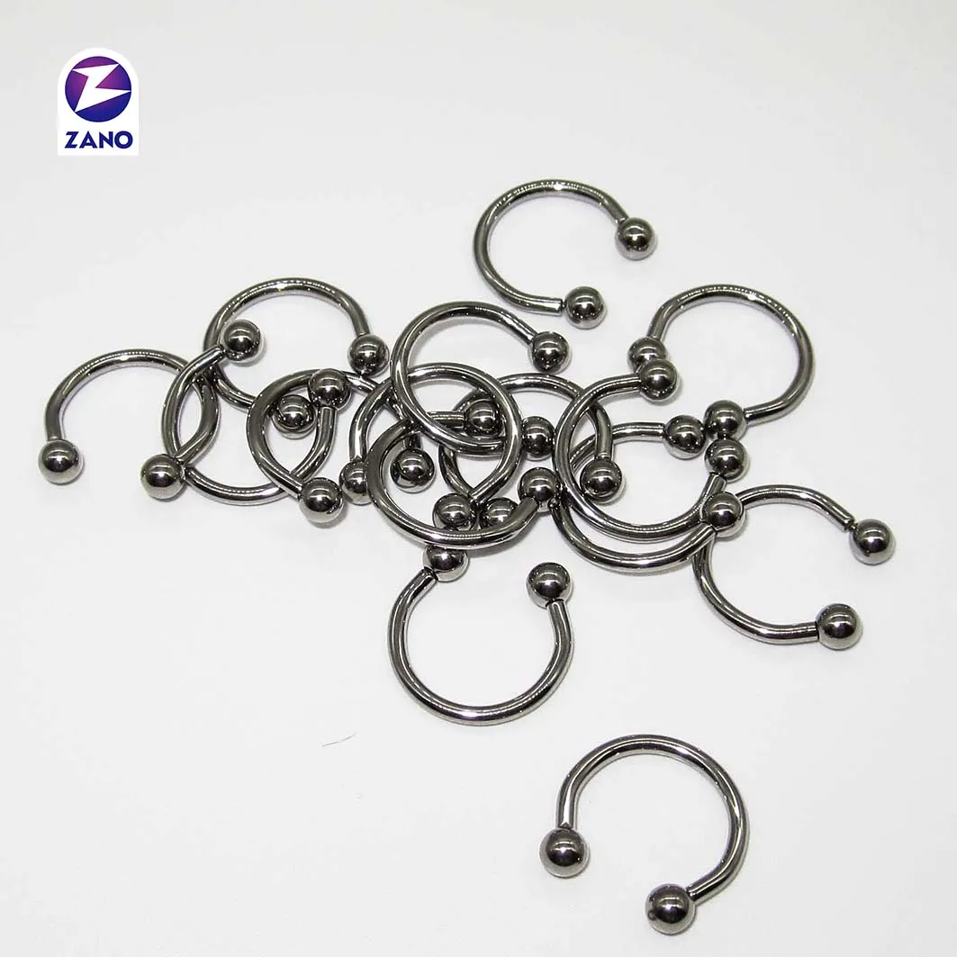 ASTM F136 G23 Titanium Circula Модная Высокая полированная внутренняя нить штанга Подкова бижутерия