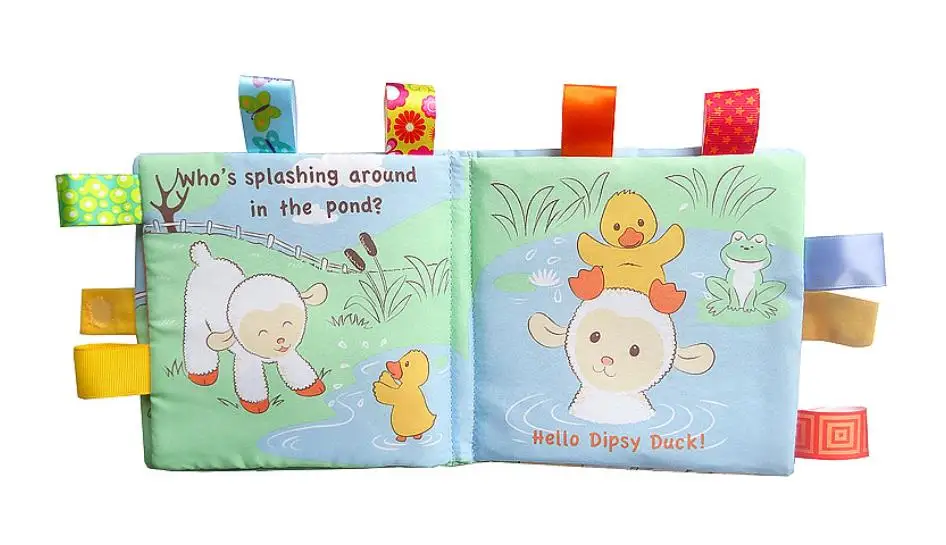 Книжка из нетоксичной ткани для детей моющаяся мягкая обучающая детская книга с изображением