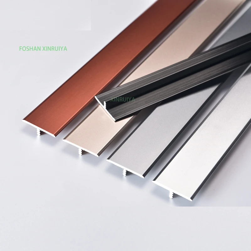 Aluminium Construction Material Floor Decorative trim T Shape Thin Metal Transition Strips Floor board  trim