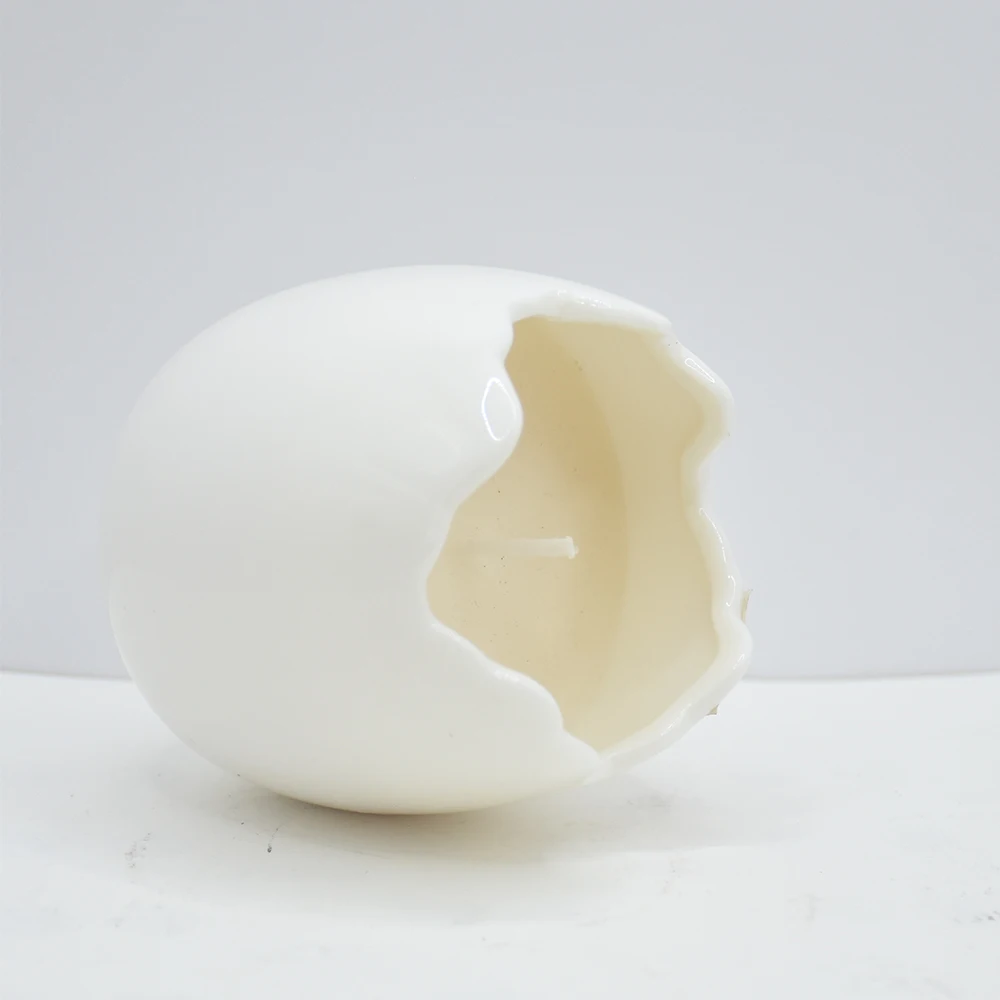 Luxury Candle Vessel Modern Gold and Silver Egg Shape Jars Ceramic Candle Empty Jar with Lid