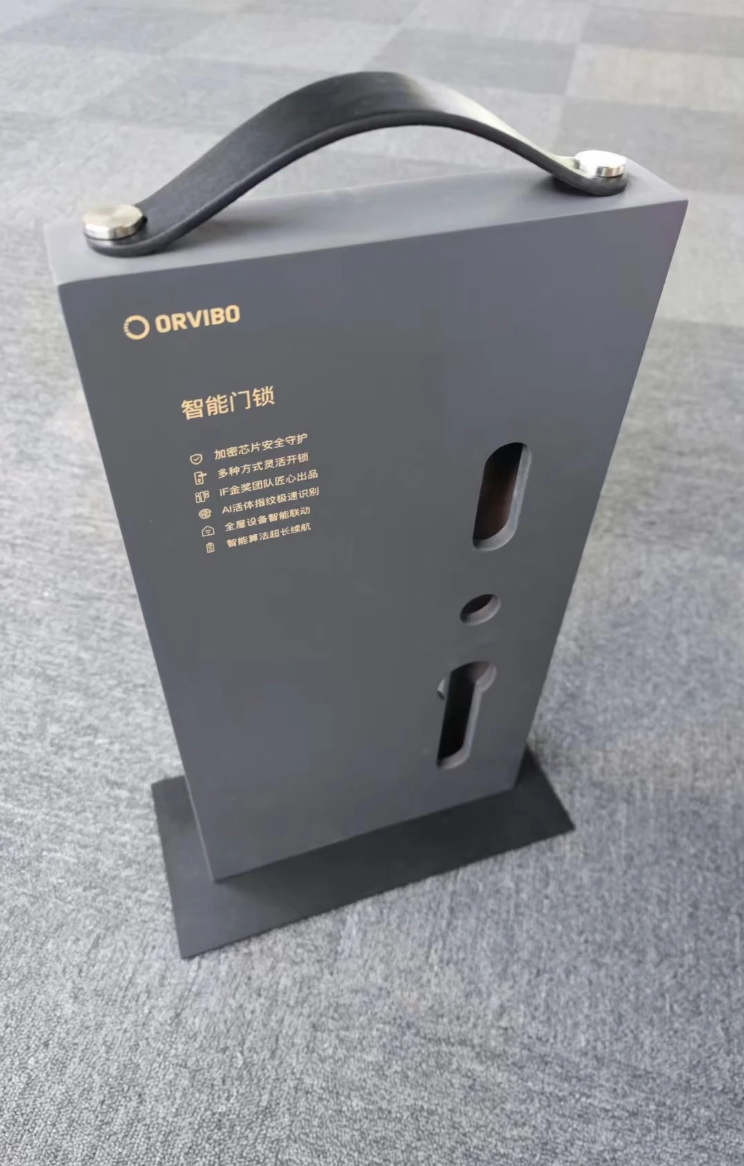 Trade Show Custom Smart Door Lock Door Lock Display Stands MDF Table Display Stand For Smart Door Lock