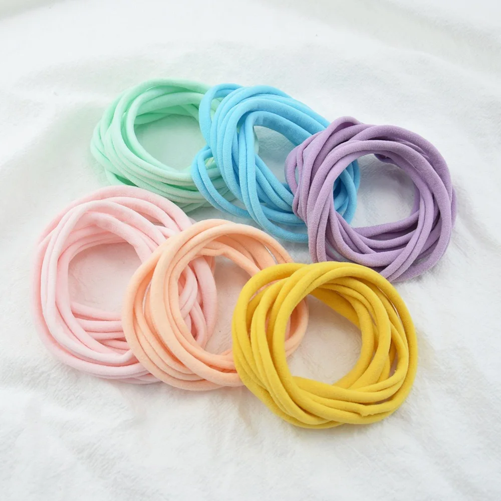 soft thin nylon headbands stretchy hair band skinny elastic hairband DIY for Toddler Baby Hair bow Accessories One Size Fits All