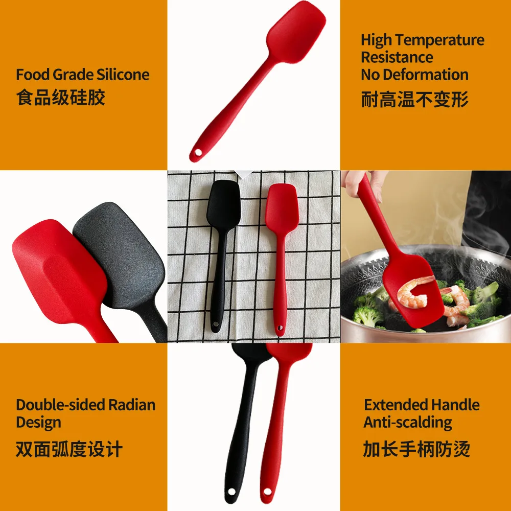 Kitchen Color Silicone Scraper, Heat-resistant And Non Stick Elastic Rubber Scraper