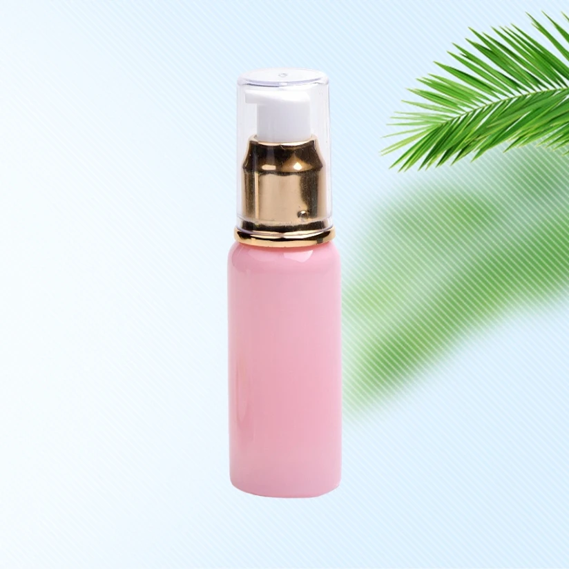 Wholesale empty PET Round shoulders 50ml bottle green blue amber white clear plastic gold silvery lotion bottle