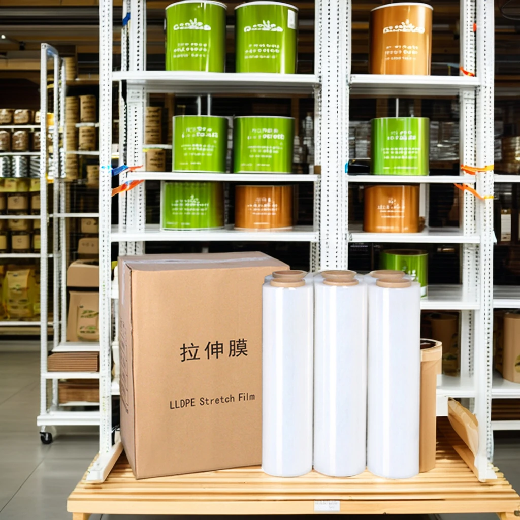 Industrial Strech Film Roll Estensibile Heavy Duty Pallet Wrap Packaging PE Stretch Film