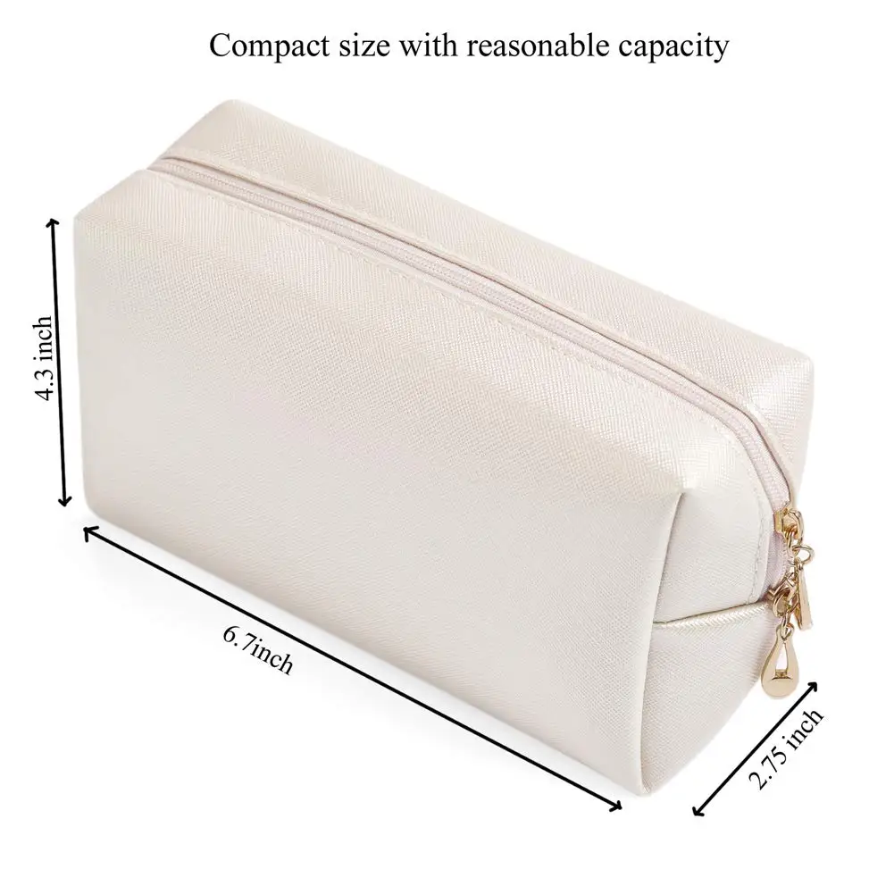 Water-resistant  PU Leather Cosmetic Pouches Toiletry Washing Bag for Women Girls