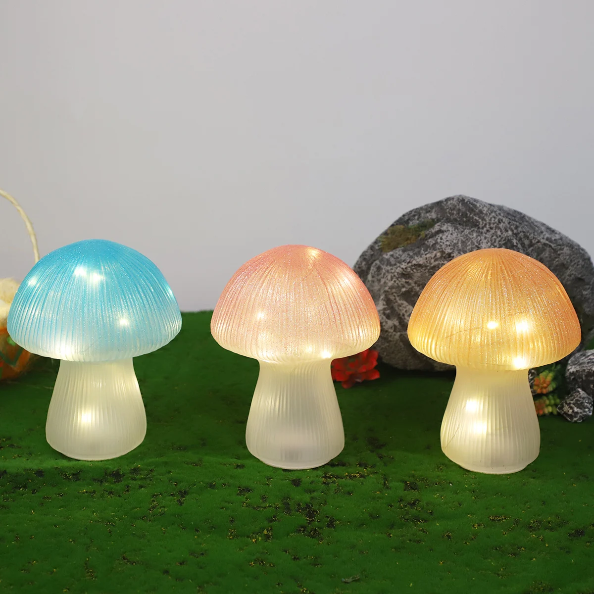 easter best selling products glass mushroom ornaments spring easter mushroom led