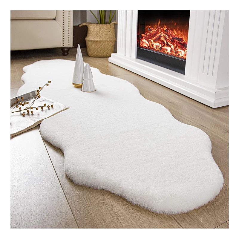 DMC-28 Factory Supplier Custom Luxury Modern Decoration Hotel Soft Rabbit Skin Fluffy Floor Carpets and Rugs For Living Room