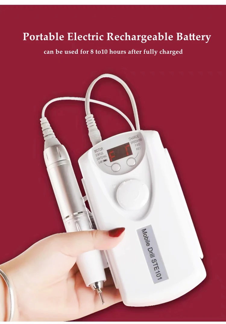 
High speed rechargeable salon professional acrylic portable electric nail drill file nail drill set 101 