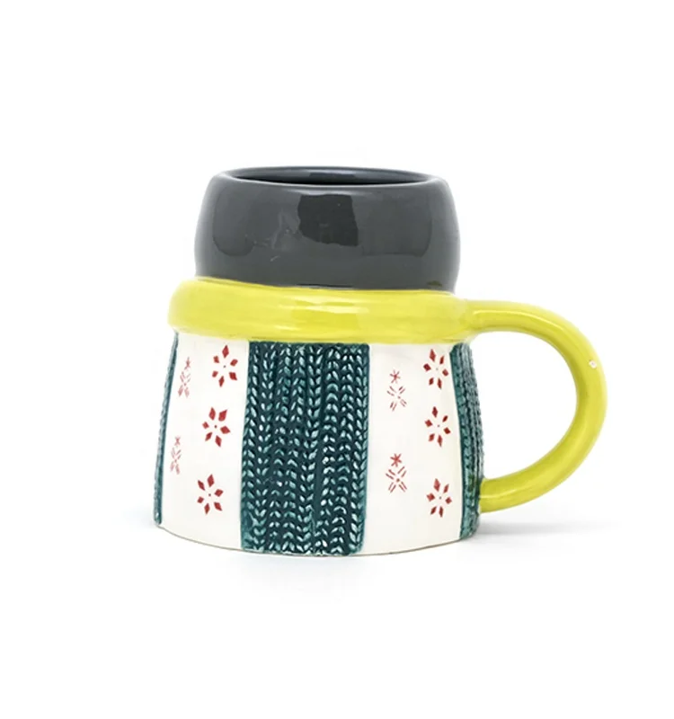 Wholesale 3D Animal penguin shaped Ceramic Milk Mugs Porcelain Christmas Gift with Handpainting