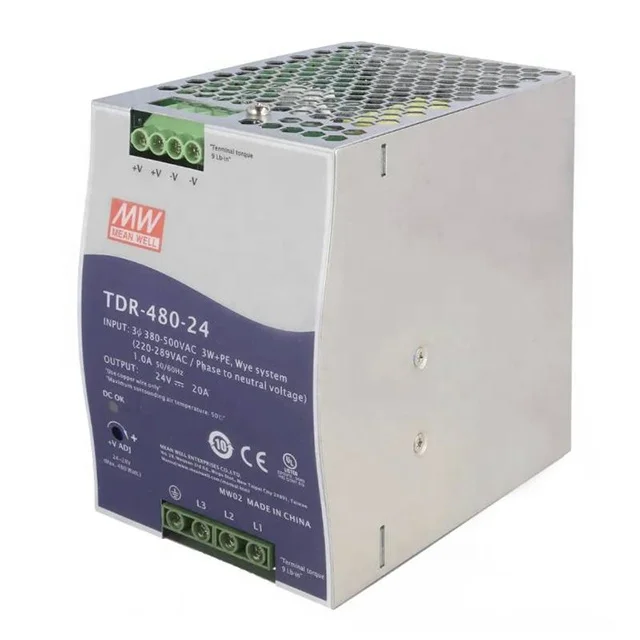 Original Meanwell Three Phase Industrial DIN RAIL With PFC Function TDR-480 Series TDR-480-48 480W 20A 48V SMPS Power Supply