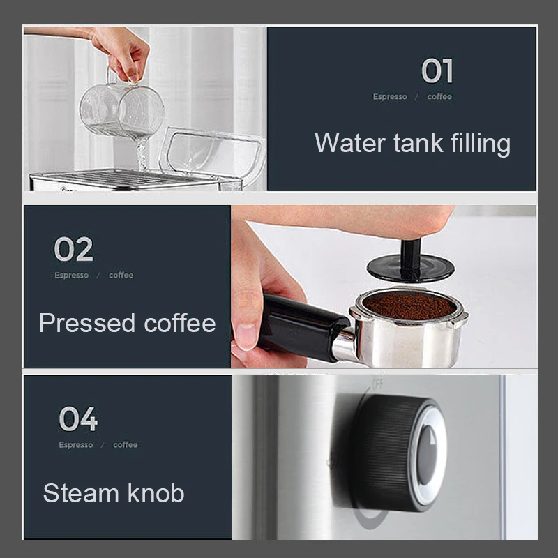 Aluminum alloy boiler filter holer 15/20 bar Household cafe machine espresso coffee maker machine