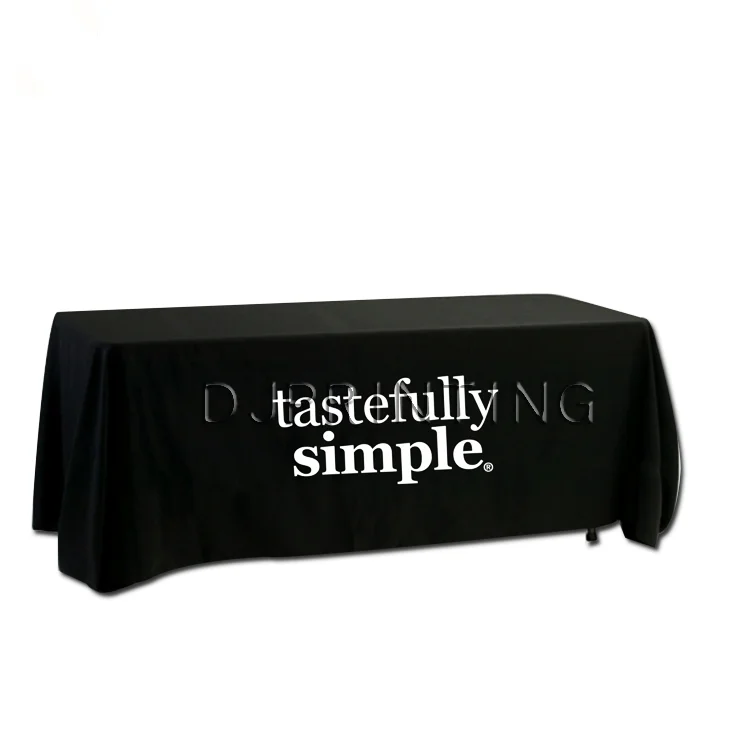8 ft customized graphic waterproof and oil-proof polyester fabric dropped down tablecloth