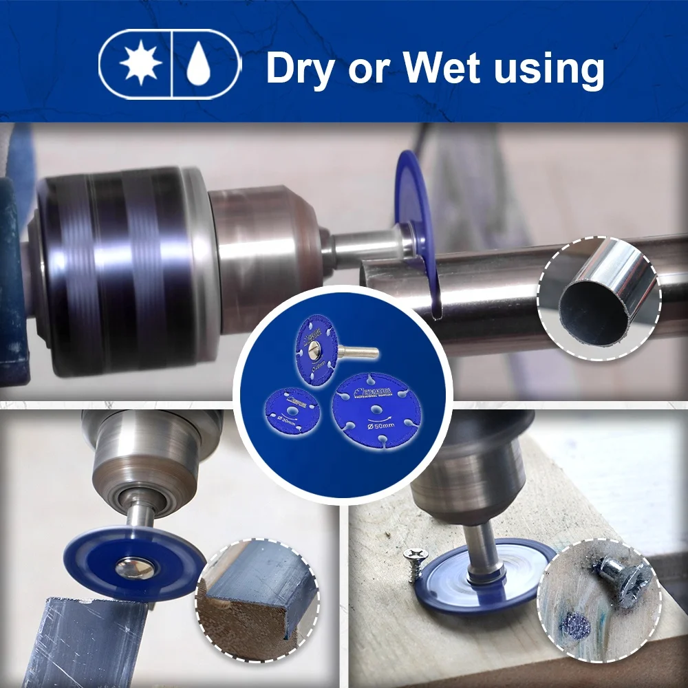 30/40/50mm Mini Iron Cutting Disc Brazed Mini Saw Blade for Cutting Iron with Round Shank Cut-Off Wheels for Mental