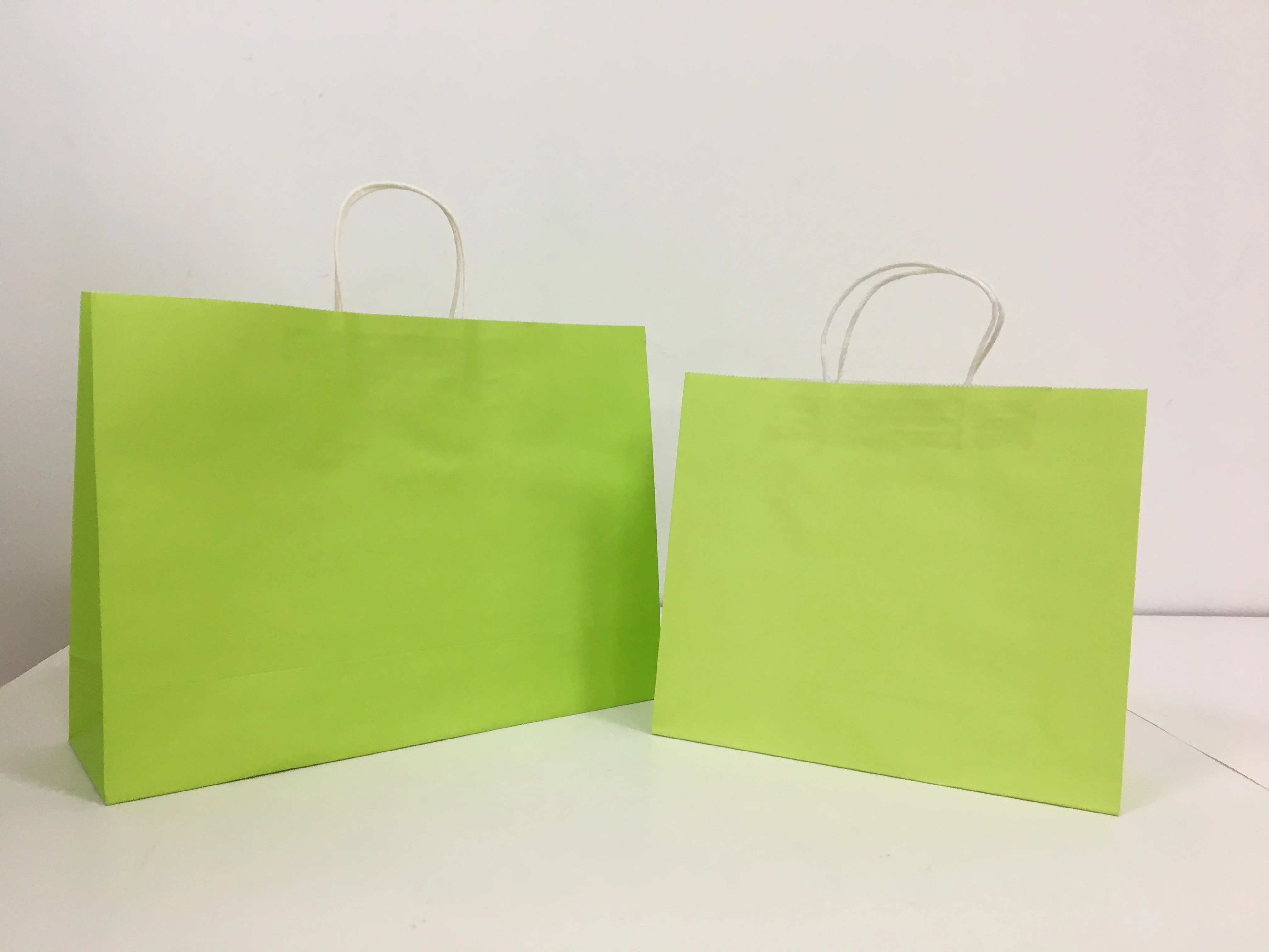 Factory Full color printed White And Brown Kraft Paper Twisted Handle Shopping Carrier Bag With Logo Printed