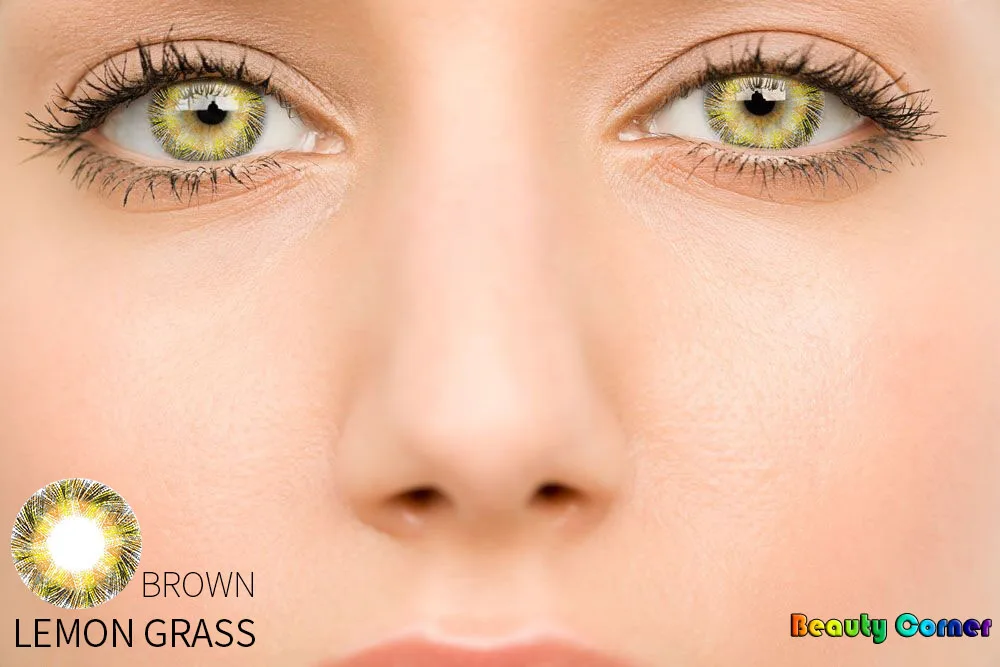 
Beauty Coner 2pcs/pair Lemon Grass Series Cosmetic Soft Eye Contact Lens Yearly Use eyes Colored Contact Lenses 