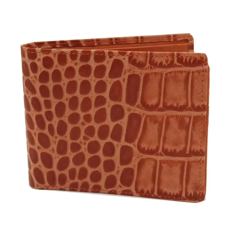 ODM PU Crocodile Leather Trifold Wallet Rfid Blocking wallet for men