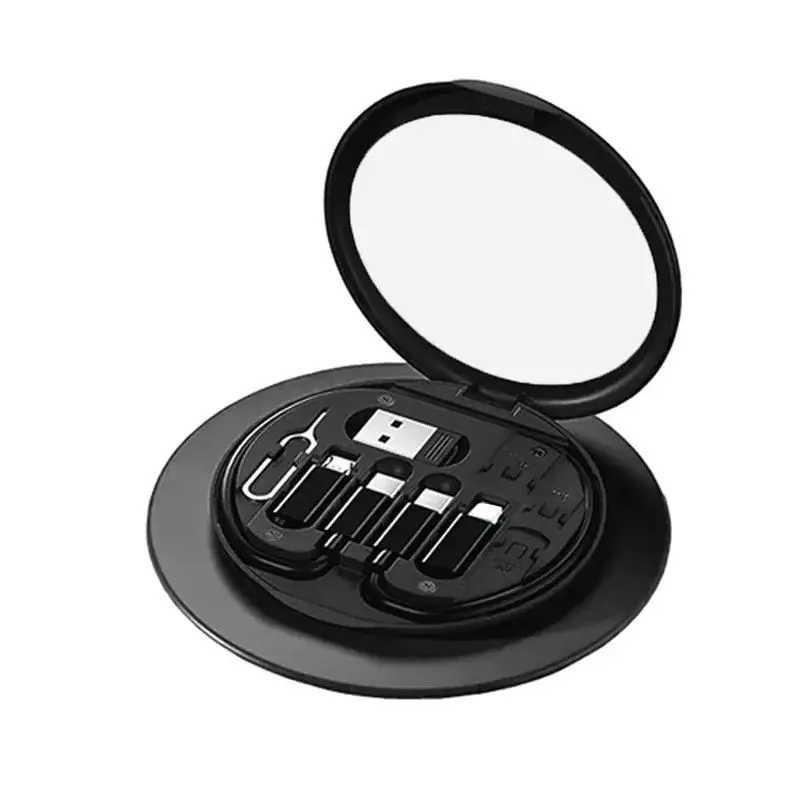 Compact USB Travel Charging Kit Magnetic USB Charge Cable Kit Smart Adapter SIM Card Storage Box for iPhone for Samsung