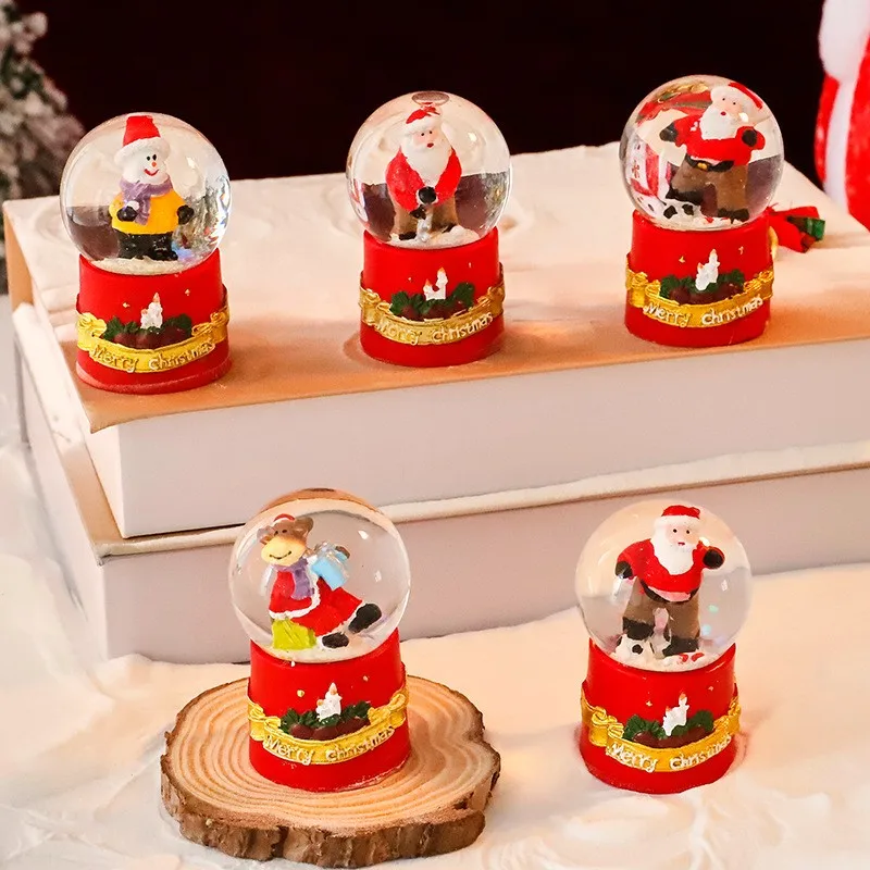 Whole box of Christmas light-up crystal ball wholesale Santa Claus snowman glass ball holiday gift
