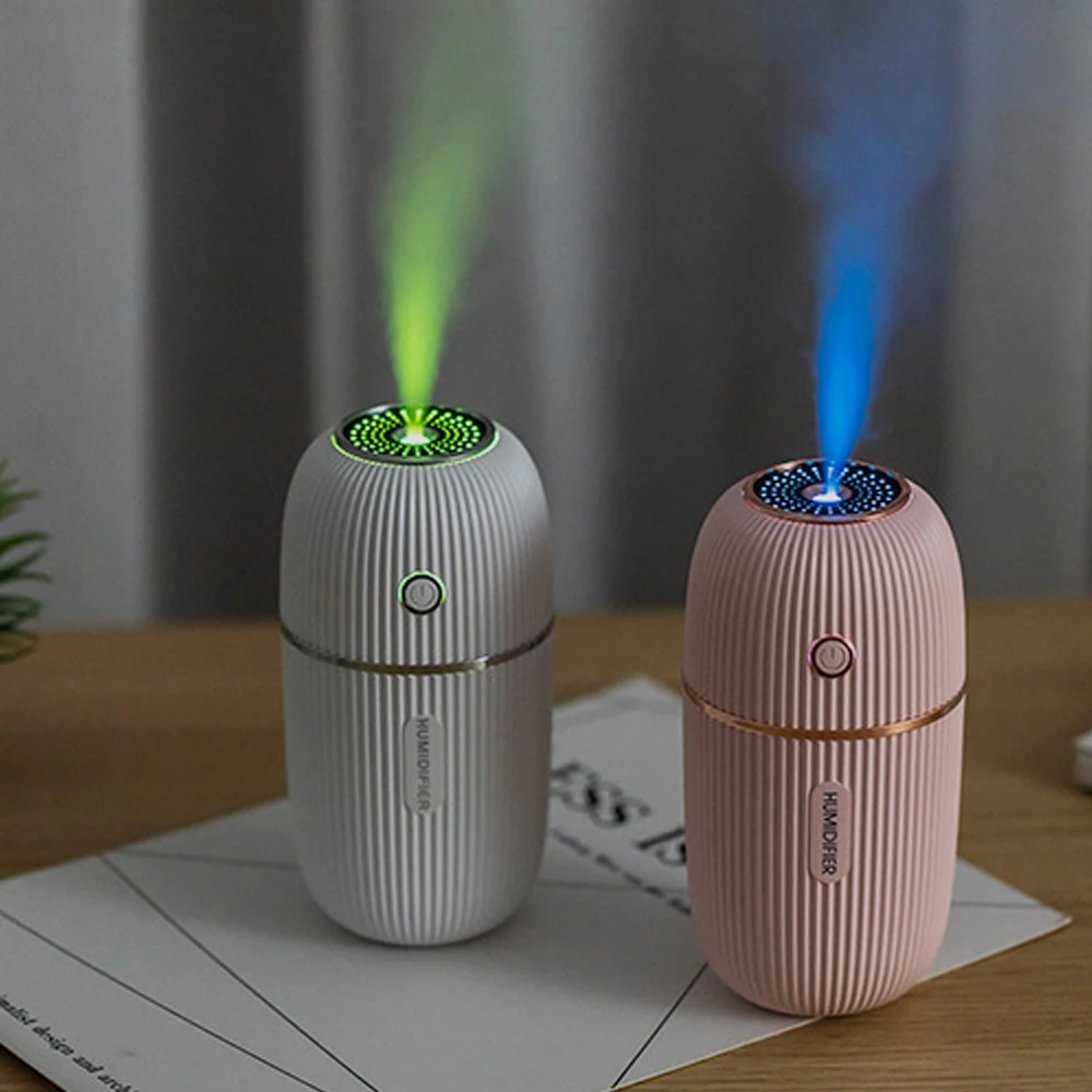 USB Car Humidifier 300 ml Portable Mini Ultrasonic Car Diffuser Cool Mist Humidifier 7 Colors LED Night Light