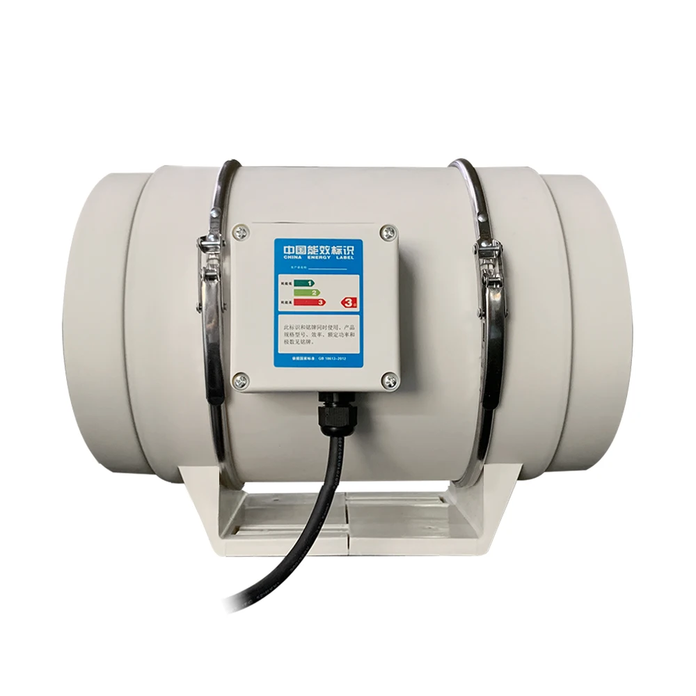 Inline Grow Greenhouse Ventilation Circular Extraction Fans 8 Inch 200MM Diameter Centrifugal Fan AC 220V with Temp Humidity