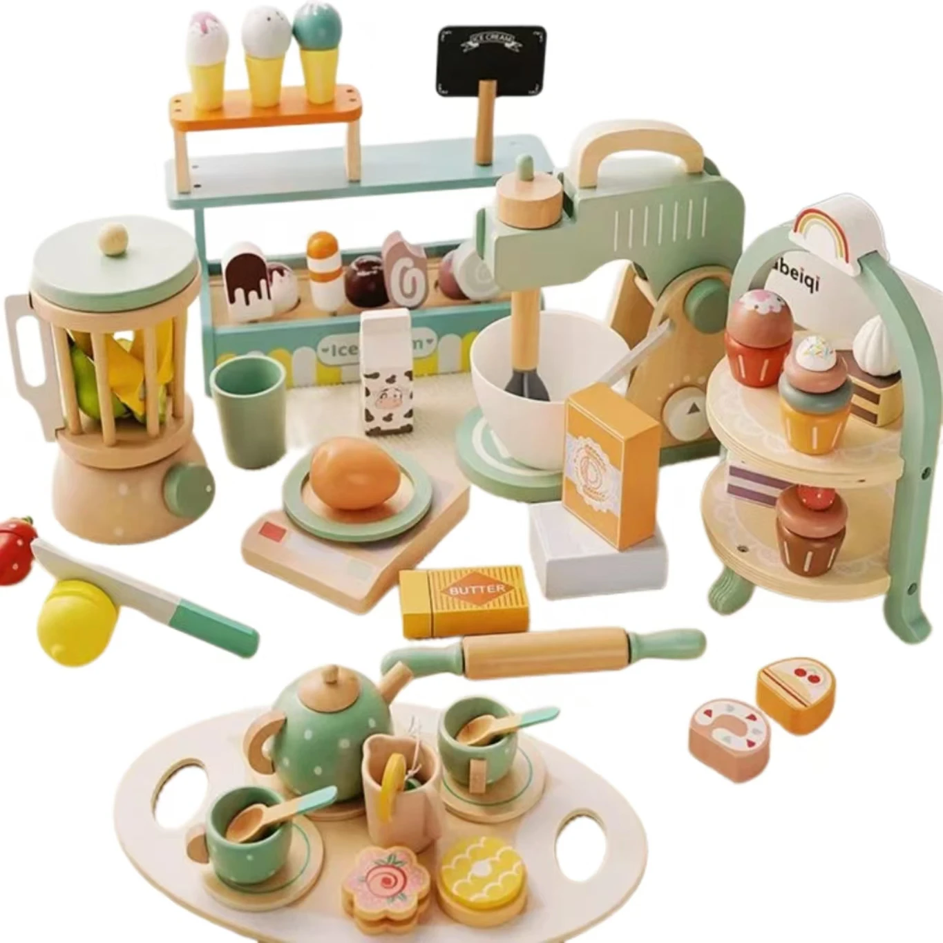 2024 оптовая продажа деревянные забавные игрушки для дошкольников Монтессори наборы Детские кухонные детей сделай сам еда