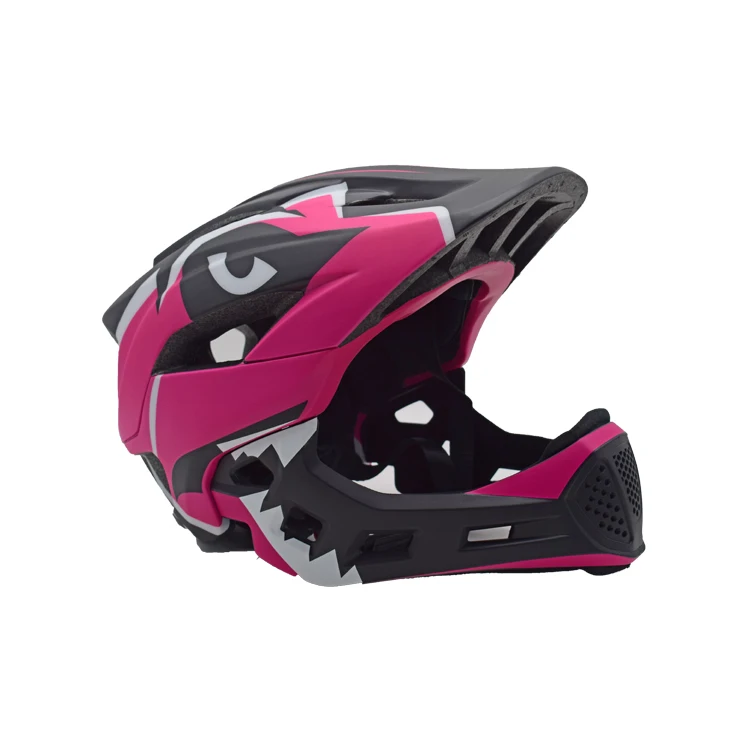 LC High Quality Full Face Sports Shark Pink Kids Bicycle Helmet